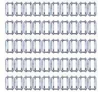 50x Electric Fence Fencing 20mm Poly Tape Connector Joiners Metal Rectangle