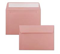 50x envelopes old pink (pink) DIN C6 format 11.4 x 16.2 cm - self-adhesive - envelopes without window - Christmas, greeting cards & invitations - for A6 & A4 paper