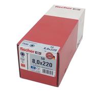 50x Fischer Granite 8, 0x220 Stainless Steel A2 Tx Countersunk Head Thread Screw