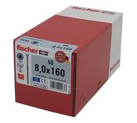 50x Fischer Wood Screw 8.0x160mm Stainless Steel A4 TX Countersunk Part Thread
