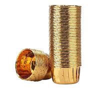 50x Foil Cup Cake Cases Cupcake Muffin Paper Baking Cups Wrappers Gold, 50 Pieces