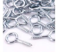 50x Heavy Duty 45mm Screw in Eye Hooks - Frame/Vine/Hook/Loop/Wall/Hangers