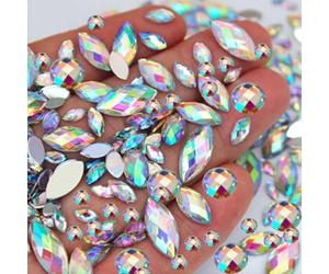 50X Horse Eye Sparkly Mix Flat Back Rhinestone Teardrop Clear AB horseeye Silver Backed NO Holes Bead Diamante Gem Crystal Teardrop Pear 4mm 5mm 6mm 8mm 10mm 12mm 13mm 15mm Small ridescent Nail Art