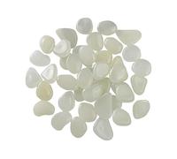 50x Luminous Stones Pebbles Decorative Decor Glow in The Dark Rocks White