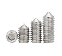 50X M2 M2.5 M3 M4 M5 M6 304 Stainless Black Grade 12.9steel Hex Hexagon Socket Cone Point Grub Set Screw Tapered End Bolt(304 Stainless Steel,16MM_M5)