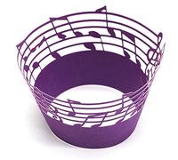 50x Music Notes Cupcake Topper Wrappers Case Cupcake Paper Liner Birtyday Party (Purple)