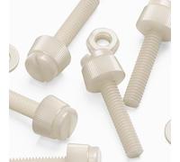 50x Natural, Nylon Plastic, Thumbscrews, M4 x 20mm, knurled, Nuts, Washers & Bolts