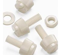 50x Natural Nylon Slotted Knurled Thumbscrews M4 x 10mm, Nuts & Washers | A corrosion-resistant, non-conductive screw for panels and covers that need regular tool-free access