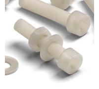 50x Natural Nylon Socket Head Screws & Bolts M4 x 20mm, Nuts & Washers