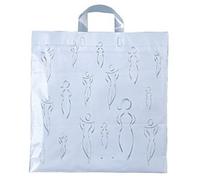 50x NEW WHITE SILHOUETTES SEE THROUGH FLEXI-LOOP PLASTIC CARRIER LUXURY SHOPPING PARTY BAGS