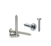 50x No.8 x 2.1/2" 4.2 x 65mm Pozi Pan Head Self Tapping Screws A2 Stainless Steel Ideal for Metal Wood and Brick Self Tapping Screws Wood High Strength Durable