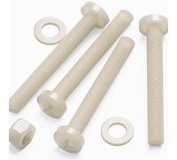 50x Nylon Pan Head Crosshead Machine Screws M5x40mm, Plastic Nuts, Bolts & Washers