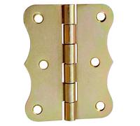50x Rolled Hinges 80 x 61 mm Door Hinges Half-Width Retro Yellow Galvanized