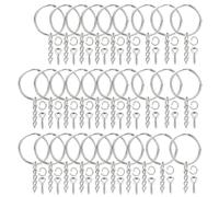 50x Silver Screw Eye Pin for Rings for W/Chain and Open Jump Extender Eye Pins Split Chain Je Charms Jewelry Making Adults