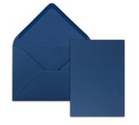 50x single cards set with envelopes DIN A6 C6 in night blue dark blue (blue) - 14.8 x 10.5 cm - without fold