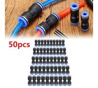 50X Straight Push Connectors Pneumatic Connect Fittings Air Line Quick Hose Sets