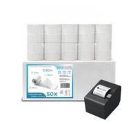 50x Thermal Till Rolls 80x80mm Genuine 80m Length Guaranteed Premium 48gsm BPA-Free EPOS Receipt Paper for Cash Registers & EPOS Printers