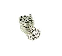 50x Tibetan Silver Filigree Yoga Hollow Lotus Flower Charms DIY Making