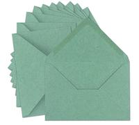 50x Vintage envelopes DIN C5 kraft paper 120 g m² - 157 x 225 mm - Eucalyptus green recycling - wet glue pointed flap - UmWelt by GUSTAV NEUSER