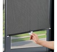 50x130cm Suction Cup Roller Blinds No Drilling Blinds Black Retractable Roller Shades Thermal Insulation Uv Privacy Protection Curtains Temporary Window Shades For Car Home Office