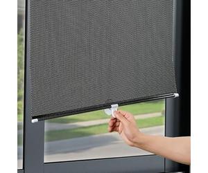 50x130cm Suction Cup Roller Blinds No Drilling Blinds Black Retractable Roller Shades Thermal Insulation Uv Privacy Protection Curtains Temporary Window Shades For Car Home Office