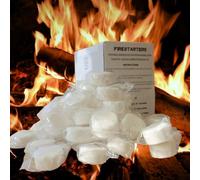 50x15g Wax Firelighters - Individually Wrapped, Long-Lasting Fire Starters for Open Fires, Log Burners, BBQs, Fire Pits & More
