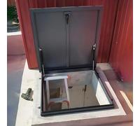 50x50 60x60 70x70 80x80cm Roof Window Roof Exit Hatch Made of Aluminum, Roof Exit Hatch for Industry and Commerce, Roof Window Cover with Rubber Seal(Gray,75x45cm/29.5x17.7in)