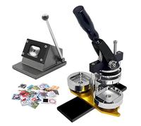 50x50 mm Square Photo Badge Maker Machine for Refrigerator Magnet with Paper Cutter, DIY Pin Button Press Kits 100pcs Consumables