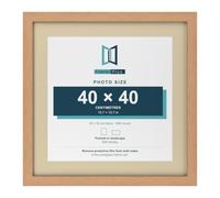 50X50CM OAK MODERN PHOTO PICTURE POSTER FRAME WITH IVORY 40X40CM MOUNT