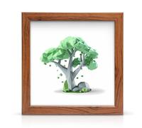 50x50cm Walnut wooden effect Photo / Picture frame Wall Mountable with acrylic display