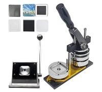 50x50mm Badge Maker Machine with Paper Cutter | DIY Button Magnet Making Kit | 100pcs Components for Photo Fridge Magnets & Custom Badges