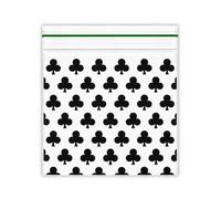 50X50mm, Ziplock Bags, baggies, 2X2 Inch, Mini Plastic Bags (Black Club)