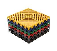 50x50x5cm Modular Interlocking Floor Tiles,Indoor and Outdoor Splicing Drainage Grille Grating Mats,for Bath Garage Deck(Red,16 Pieces)