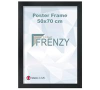 50x70 cm Black Poster Frame - 500 x 700 mm Photo Frame - Large Black Picture Frame 50 x 70 cm - With Clear Perspex Front & Wall Mounting - 70x50 cm Maxi Poster Frame Premium Quality frame70x50cm