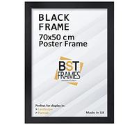 50x70cm Frame Black In Clear Perspex Front & Wall Mounting - Use In Picture Frames - 50x70cm Photo Frame - Photo jigsaw Frame - Puzzle Frame 70x50cm