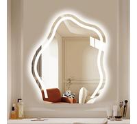 50x70CM LED Illuminated Bathroom Mirror, Cloud Shape Vanity Mirror With Lights, Irregular Wall Mounted Decorative Mirror With Lights, Explosion-proof