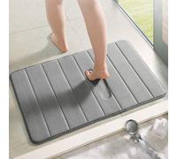 (50x80 cm, Grey Bath Mat) Memory Foam Bath Mat Non Slip Bathroom Shower Rug