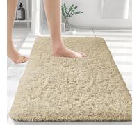 (50x80 cm- Small Bath Mat, Cream) Non Slip Bath Mats Soft Shaggy Bathroom Shower Rug