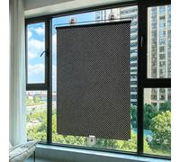 50x90cm No Drill Suction Cup Window Roller Blind,Retractable Sun Shade Curtain UV Protection Heat Insulation Blackout Blind, Easy Install Privacy Shade for Office Home Window
