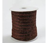 50Yards Metallic Glitter Velvet Ribbon 3/8Inch Single Face Sparkle Ribbon Gradient Gold Silver Ribbons DIY Crafts Wrapping-Coffee-1CM 50Yards