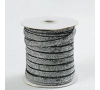 50Yards Metallic Glitter Velvet Ribbon 3/8Inch Single Face Sparkle Ribbon Gradient Gold Silver Ribbons DIY Crafts Wrapping-Silver black-1CM 50Yards