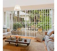 51 47 43 40 Inch Wide Folding Sliding Security Window, Large Accordian Window Security Bar Grille for Balcony Garage Basement Casement Windows, Easy to Install(130x110cm/51.2x43.3in)