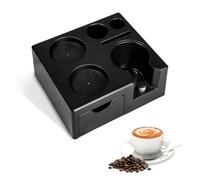 51 54 58mm Espresso Tamping Station,Coffee Machine Accessories for Delonghi EC680 EC685,ABS Multi Coffee Portafilters Stand Base with Distributor Slot Drawer Espresso Tamper Set for Barista Home