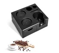 51-58 mm Tamping Station, Compact Espresso Tamper Coffee Machine Accessories Rugged ABS Coffee Portafilters Stand Base with Distributor Slot Drawer Multi Accessory Storage for Barista Home Kitchen