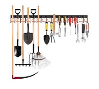 51'' All Metal Garden Tool Organizer Adjustable Garage Tool Organizer Wall Mount Garage Organizers and Storage with Heavy Duty Hooks Tool Hangers for Garage Wall, Shed, Garden