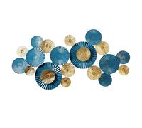 51" Extra Large 3D Lotus Metal Wall Art Handcrafted Rustic Floral Wall Sculpture, Wrought Iron Leaf Wall Decor Home Decoration for Living Room Bedroom Office Hotel