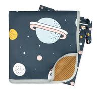 WildCubz 51" Heavy Duty Baby Splat Mat for Under High Chair | Includes Wet Bag | Premium Washable Toddler Mat | Baby Led Weaning | High Chair Mat for Floor | Craft Mat | Splash Mat (Space Cadet)