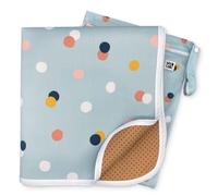51" Heavy Duty Baby Splat Mat for Under High Chair | Includes Wet Bag | Premium Washable Toddler Mat | Baby Led Weaning | High Chair Mat for Floor | Craft Mat | Splash Mat (Dots on Dots)