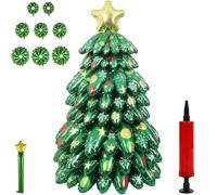 51 Inch Christmas Tree Balloon, Inflatable Crystal Christmas Tree, Reusable Jumbo 3D Iridescent Xmas Trees Foil Balloon Kit,Standing Decor for Home Festival Party Decorations New Year Gifts(#a)