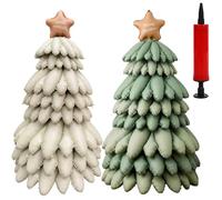 51 Inch Christmas Tree Balloon, Inflatable Crystal Christmas Tree, Reusable Jumbo 3D Iridescent Xmas Trees Foil Balloon Kit,Standing Decor for Home Festival Party Decorations New Year Gifts(2pcs d+e)
